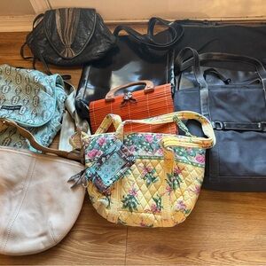 Purse Lot Of  9 Fossil, Sakroots, Kate Spade, Gucci Perfume And More